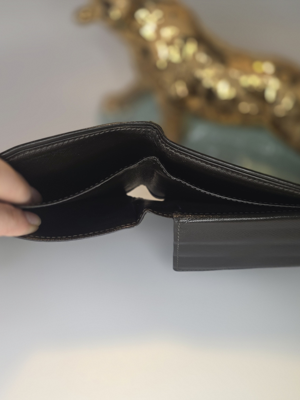 Louis Vuitton Green Mini Lin Denim Compact Fold Wallet W/ Chain ✨️ - Picture 8 of 9